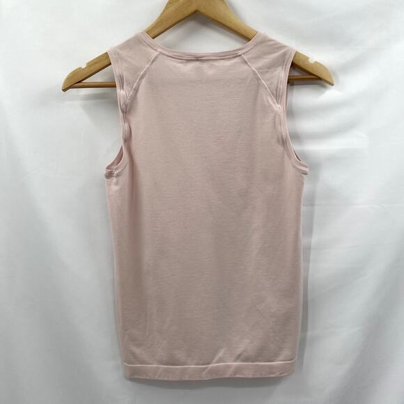 Wolford S Light Pink V neck Cotton Velvet Light Tank - Picture 6 of 6
